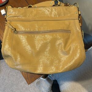 Coach XL Editorial Patient Leather Zoe Hobo Tote Bag Purse.